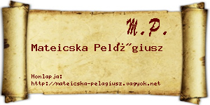 Mateicska Pelágiusz névjegykártya